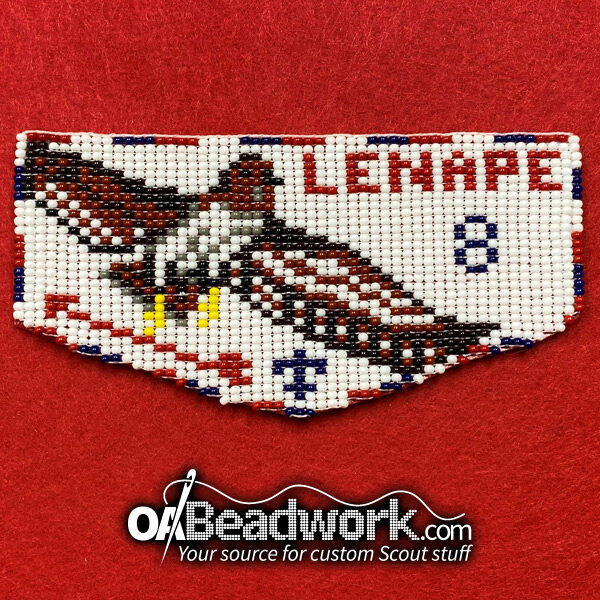 Custom made, beaded Lenape 8 Lodge Flap