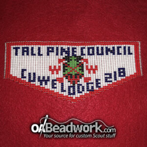 Custom beaded Tall Pine Council lodge flap